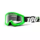 Motocross Goggles 100% Strata - Arkon Light Green, Clear Plexi with Pins for Tear-Off Foils