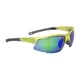 Bicycle glasses KELLYS Force - White Gloss - Shiny Lime, Lime with Blue Rainbow Lenses